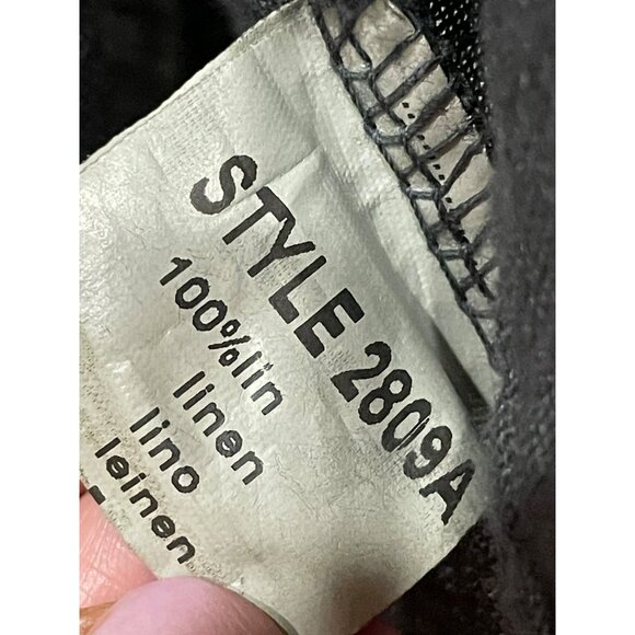 Tempo Paris 100% Linen Lightweight Waterfall Open Front Jacket Charcoal Gray Siz - Picture 4 of 8